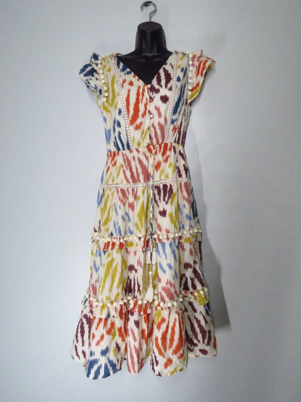 J Crew Point Sur flutter-sleeve midi dress